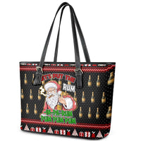Santa Claus Christmas Leather Tote Bag Xmas Holiday Patterns - Wonder Print Shop