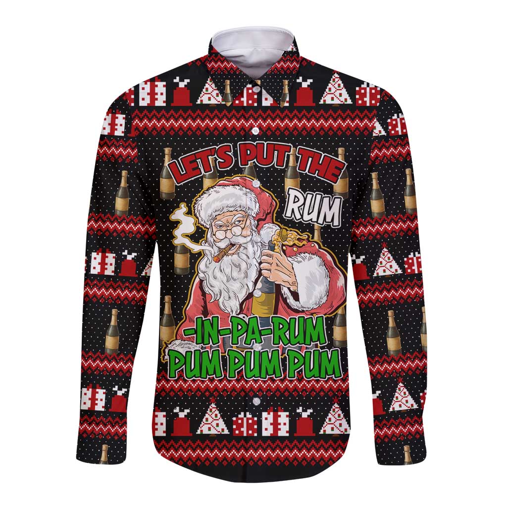 Santa Claus Christmas Long Sleeve Button Shirt Xmas Holiday Patterns - Wonder Print Shop