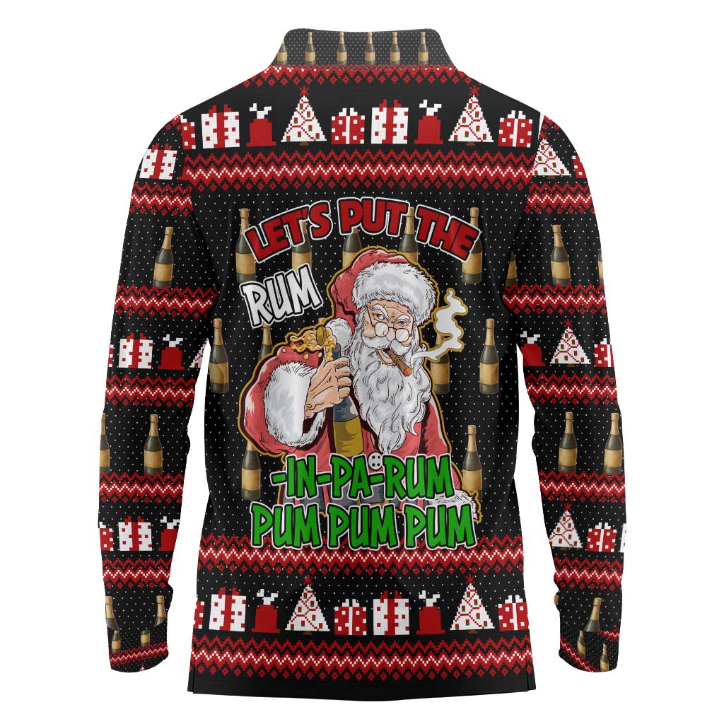 Santa Claus Christmas Long Sleeve Polo Shirt Xmas Holiday Patterns - Wonder Print Shop