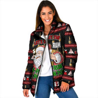 Santa Claus Christmas Padded Jacket Xmas Holiday Patterns - Wonder Print Shop