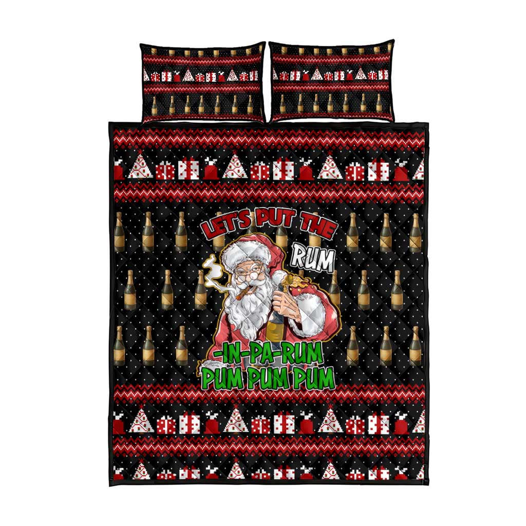 Santa Claus Christmas Quilt Bed Set Xmas Holiday Patterns - Wonder Print Shop
