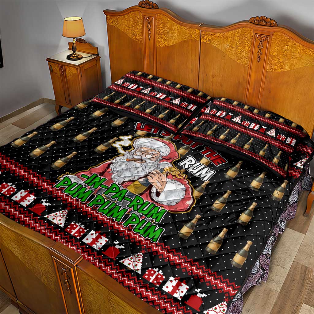 Santa Claus Christmas Quilt Bed Set Xmas Holiday Patterns - Wonder Print Shop