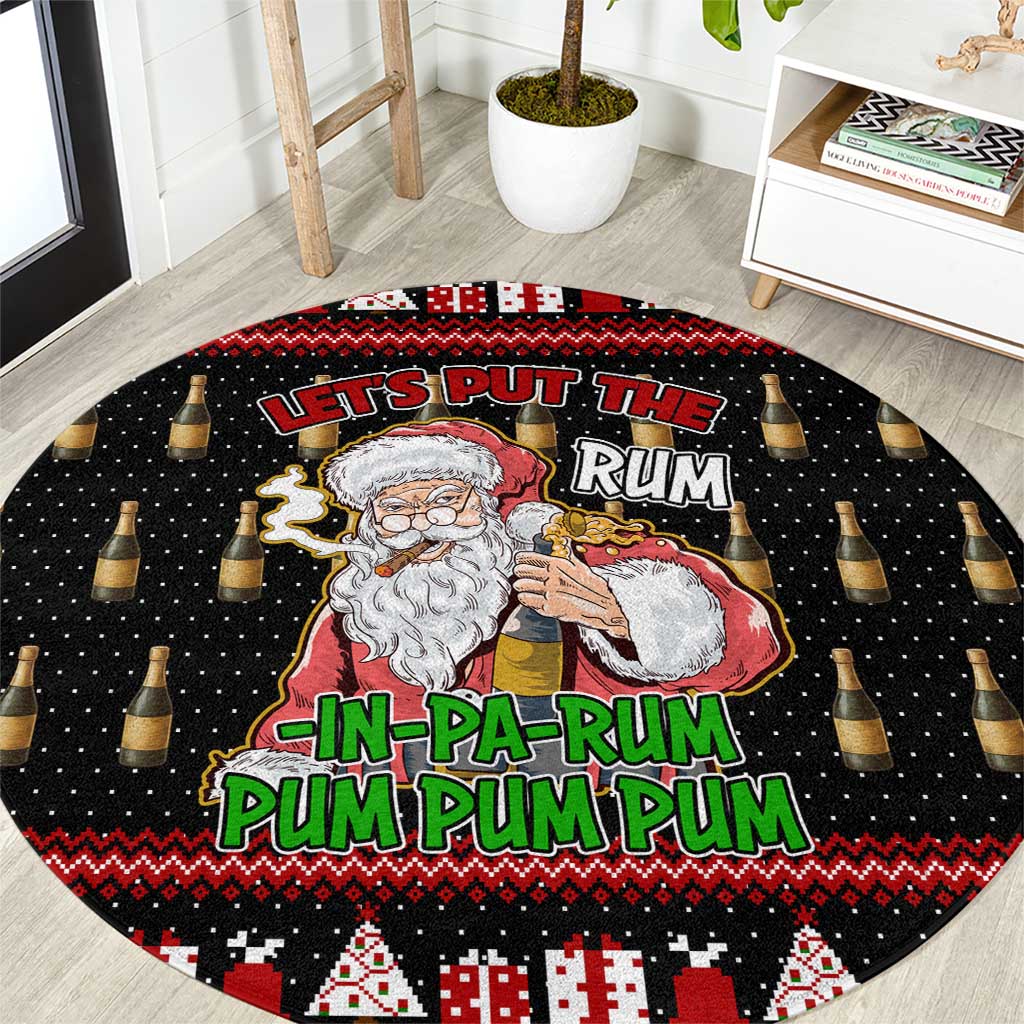 Santa Claus Christmas Round Carpet Xmas Holiday Patterns - Wonder Print Shop