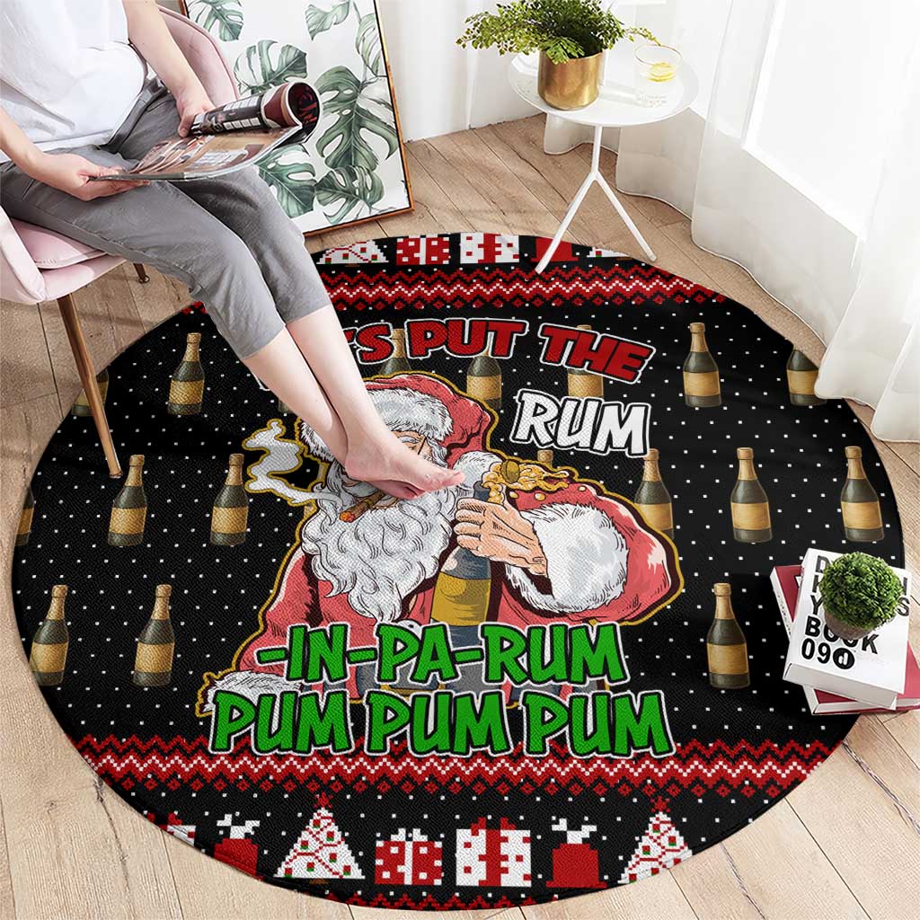 Santa Claus Christmas Round Carpet Xmas Holiday Patterns - Wonder Print Shop