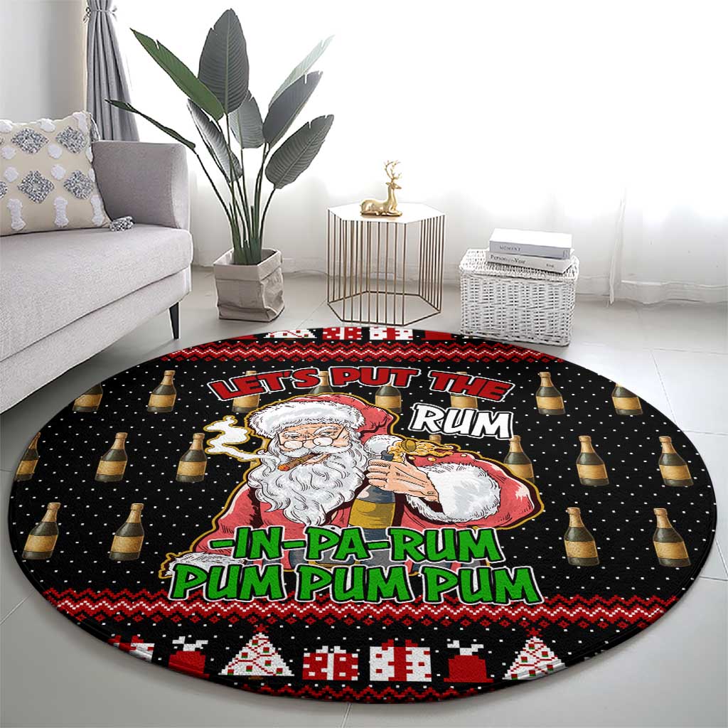 Santa Claus Christmas Round Carpet Xmas Holiday Patterns - Wonder Print Shop