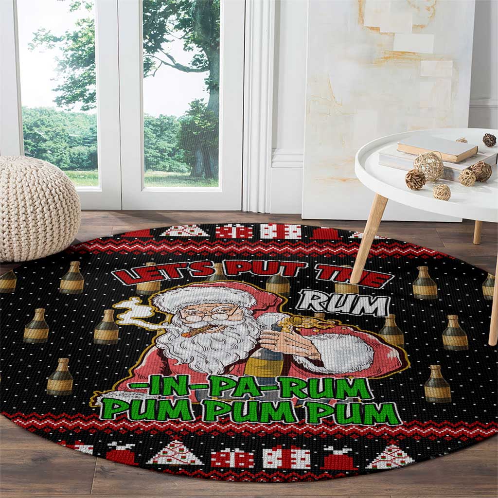 Santa Claus Christmas Round Carpet Xmas Holiday Patterns - Wonder Print Shop