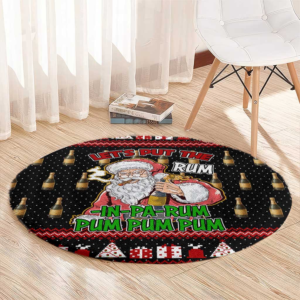 Santa Claus Christmas Round Carpet Xmas Holiday Patterns - Wonder Print Shop