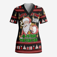 Santa Claus Christmas Scrub Top Xmas Holiday Patterns - Wonder Print Shop