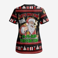 Santa Claus Christmas Scrub Top Xmas Holiday Patterns - Wonder Print Shop