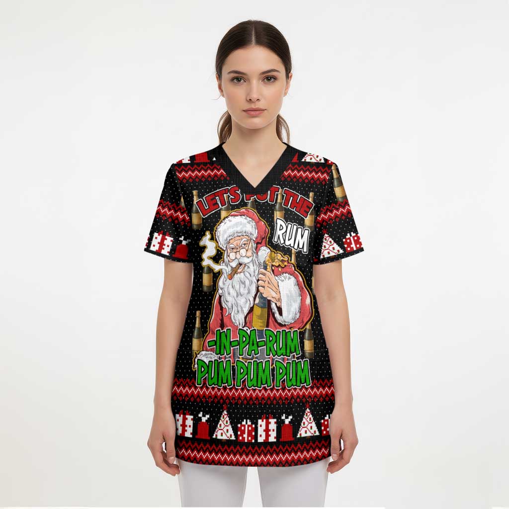 Santa Claus Christmas Scrub Top Xmas Holiday Patterns - Wonder Print Shop