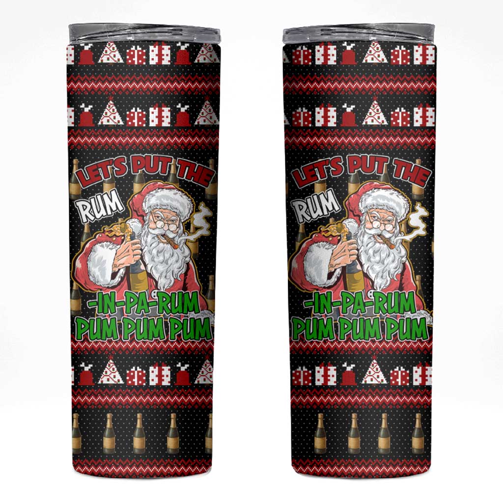 Santa Claus Christmas Skinny Tumbler Xmas Holiday Patterns - Wonder Print Shop