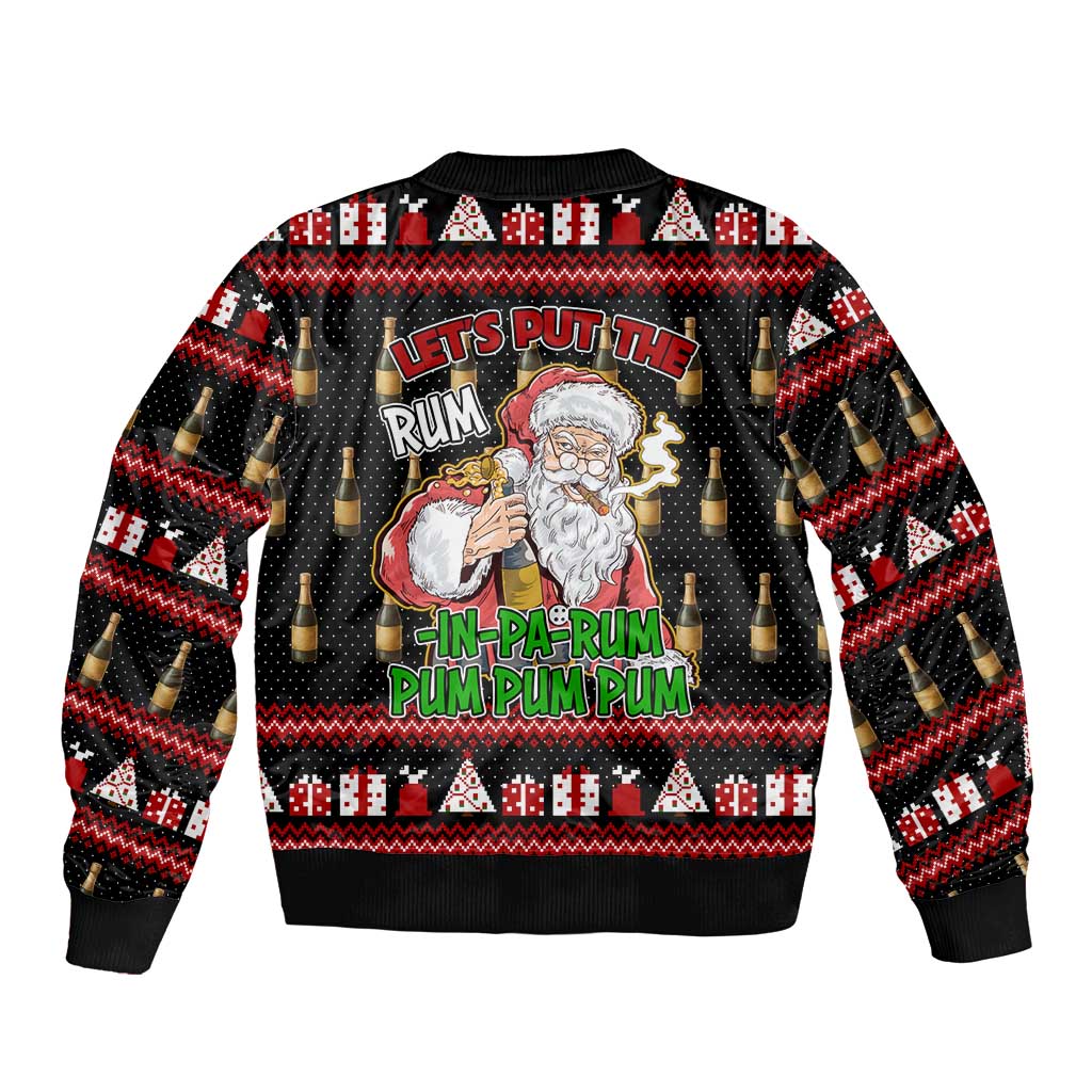 Santa Claus Christmas Sleeve Zip Bomber Jacket Xmas Holiday Patterns - Wonder Print Shop