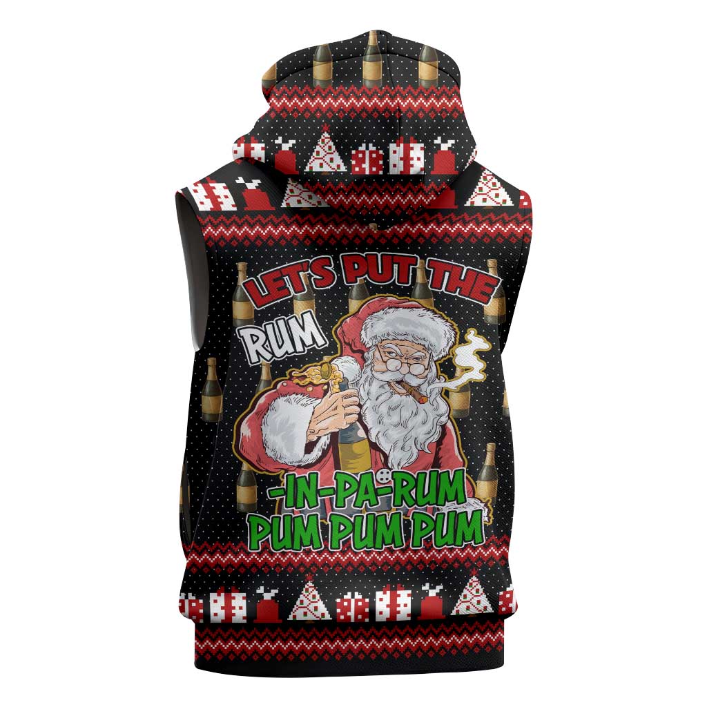 Santa Claus Christmas Sleeveless Hoodie Xmas Holiday Patterns - Wonder Print Shop