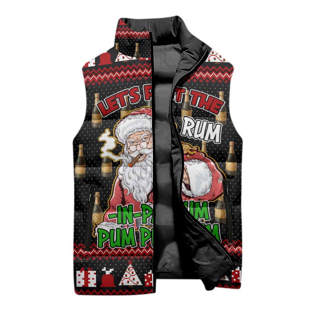 Santa Claus Christmas Sleeveless Puffer Jacket Xmas Holiday Patterns - Wonder Print Shop