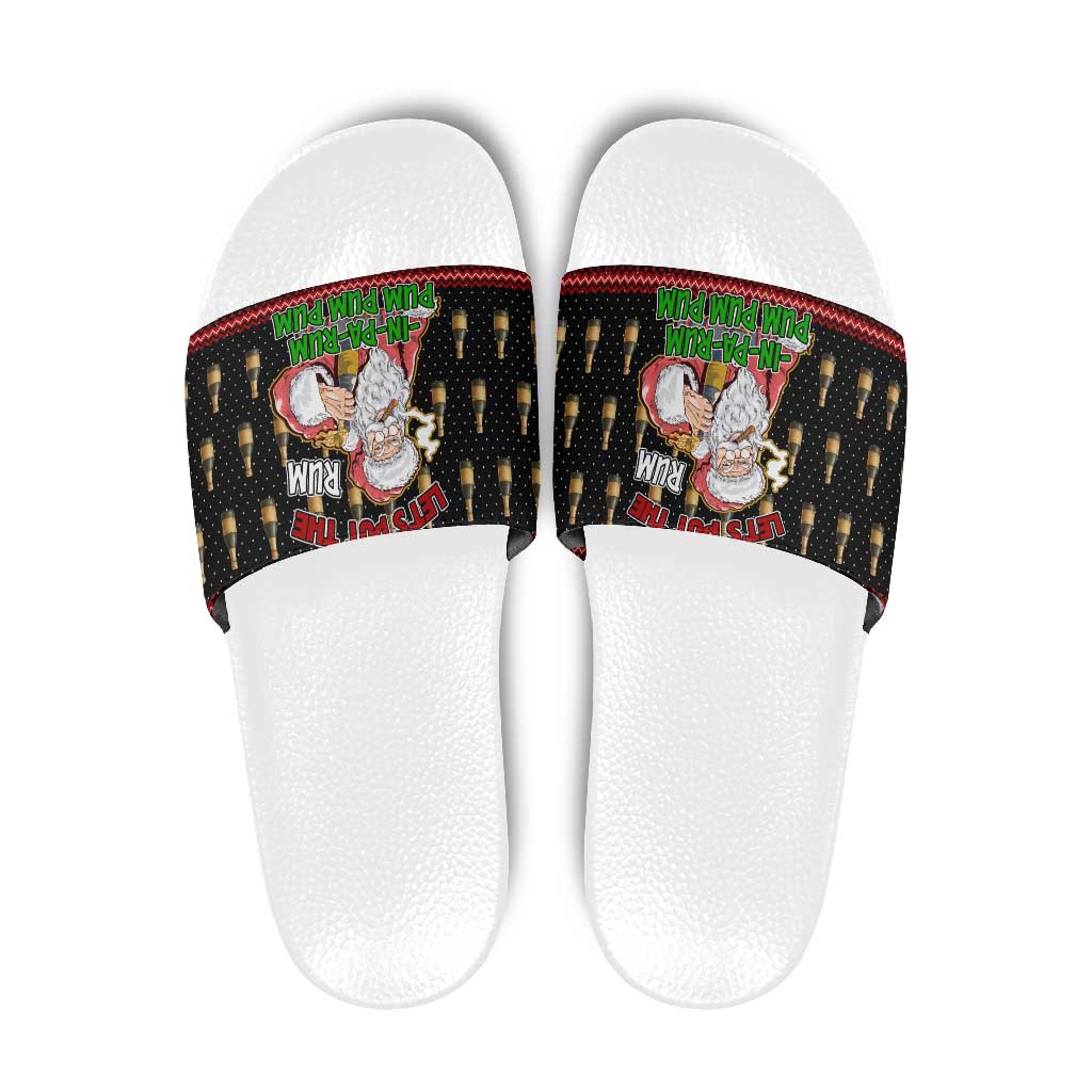 Santa Claus Christmas Slide Sandals Xmas Holiday Patterns - Wonder Print Shop