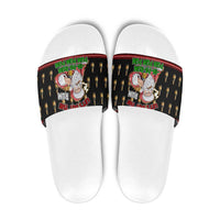 Santa Claus Christmas Slide Sandals Xmas Holiday Patterns - Wonder Print Shop