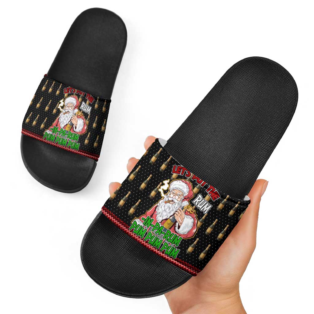 Santa Claus Christmas Slide Sandals Xmas Holiday Patterns - Wonder Print Shop
