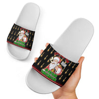 Santa Claus Christmas Slide Sandals Xmas Holiday Patterns - Wonder Print Shop