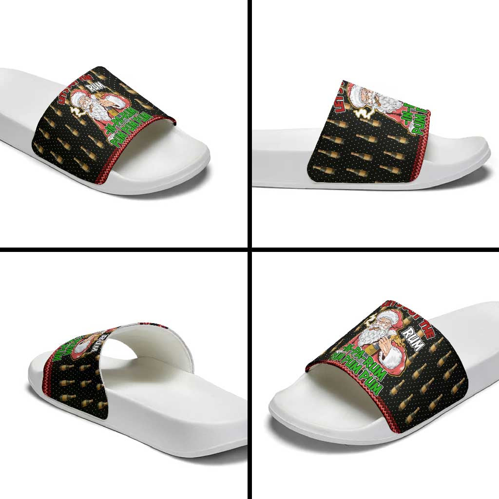 Santa Claus Christmas Slide Sandals Xmas Holiday Patterns - Wonder Print Shop