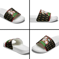 Santa Claus Christmas Slide Sandals Xmas Holiday Patterns - Wonder Print Shop