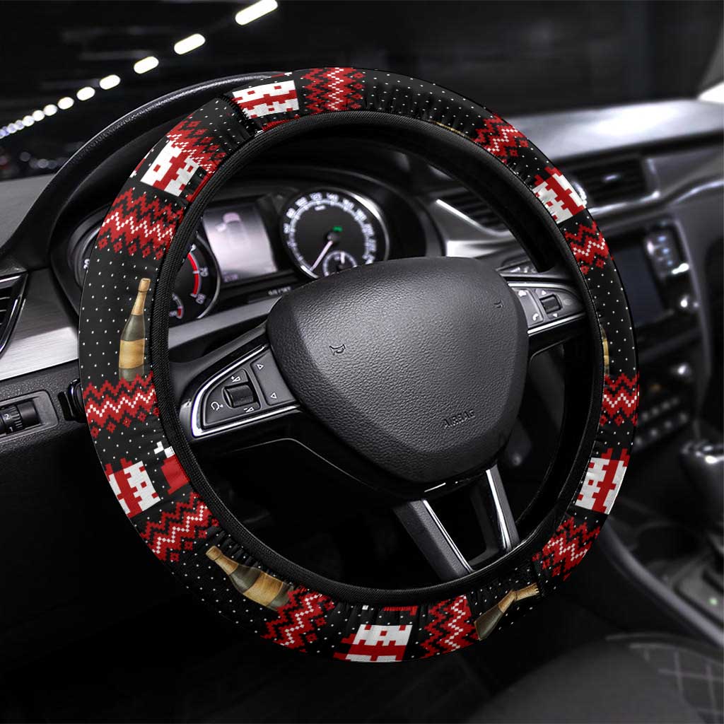 Santa Claus Christmas Steering Wheel Cover Xmas Holiday Patterns - Wonder Print Shop