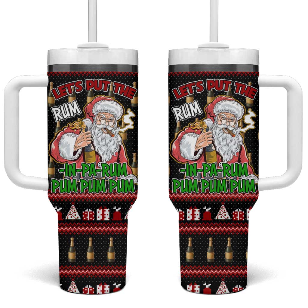 Santa Claus Christmas Tumbler With Handle Xmas Holiday Patterns - Wonder Print Shop