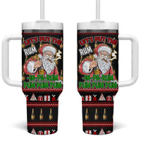 Santa Claus Christmas Tumbler With Handle Xmas Holiday Patterns - Wonder Print Shop