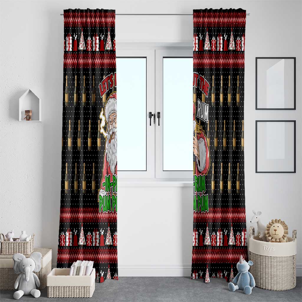 Santa Claus Christmas Window Curtain Xmas Holiday Patterns - Wonder Print Shop
