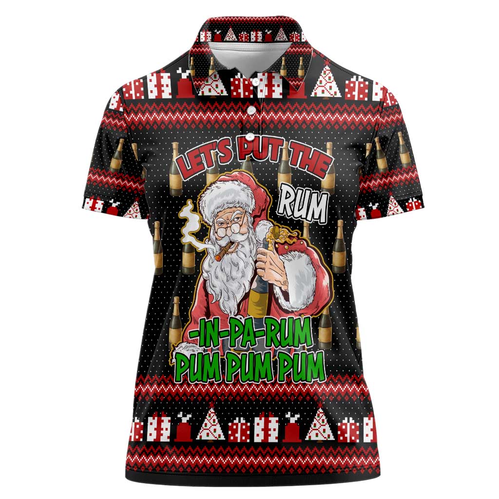 Santa Claus Christmas Women Polo Shirt Xmas Holiday Patterns - Wonder Print Shop