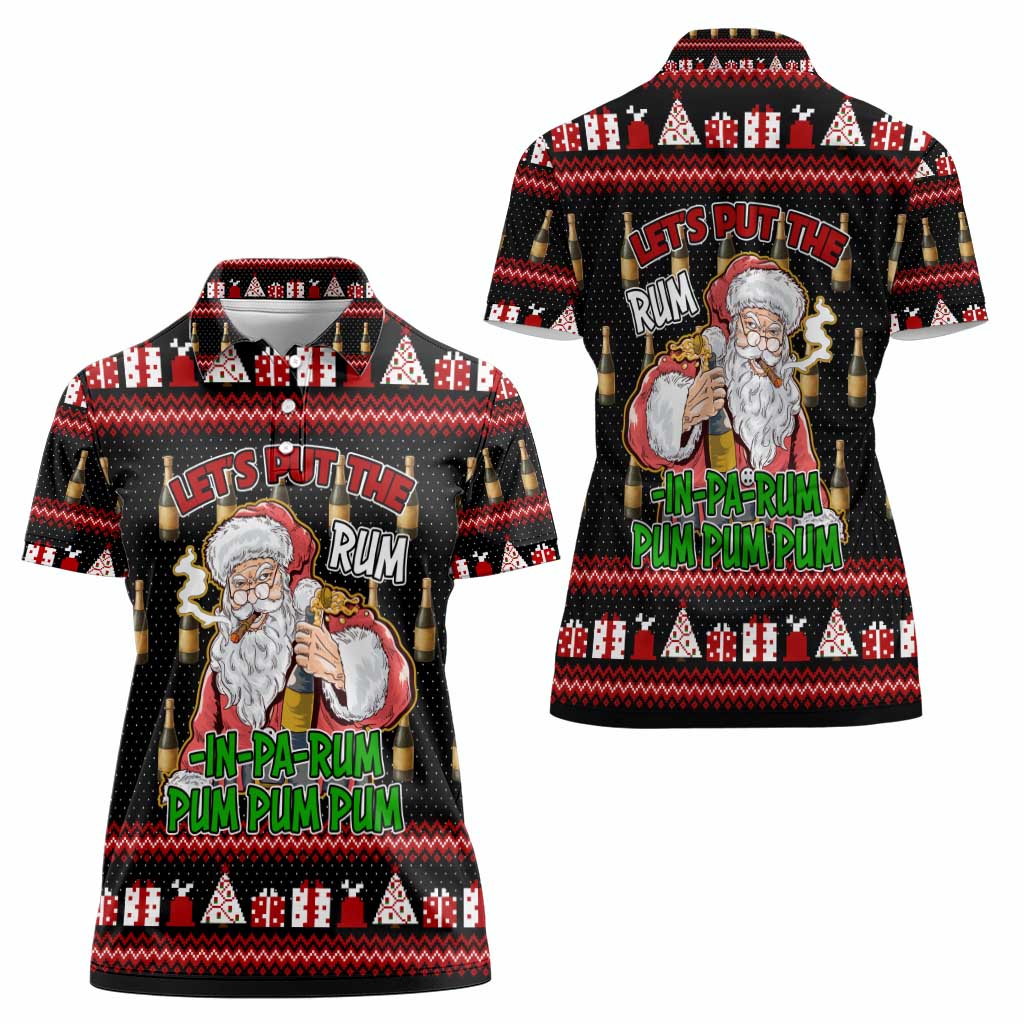 Santa Claus Christmas Women Polo Shirt Xmas Holiday Patterns - Wonder Print Shop