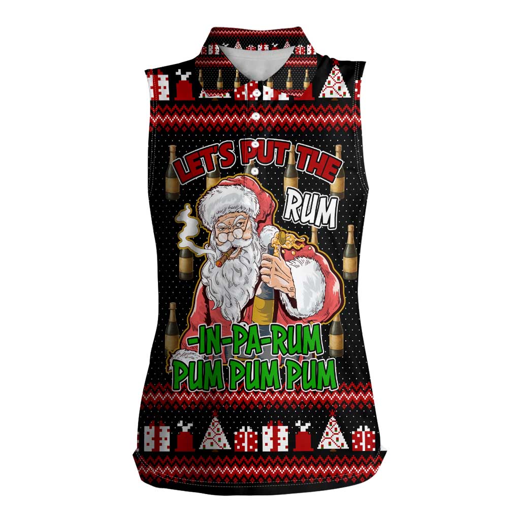 Santa Claus Christmas Women Sleeveless Polo Shirt Xmas Holiday Patterns - Wonder Print Shop