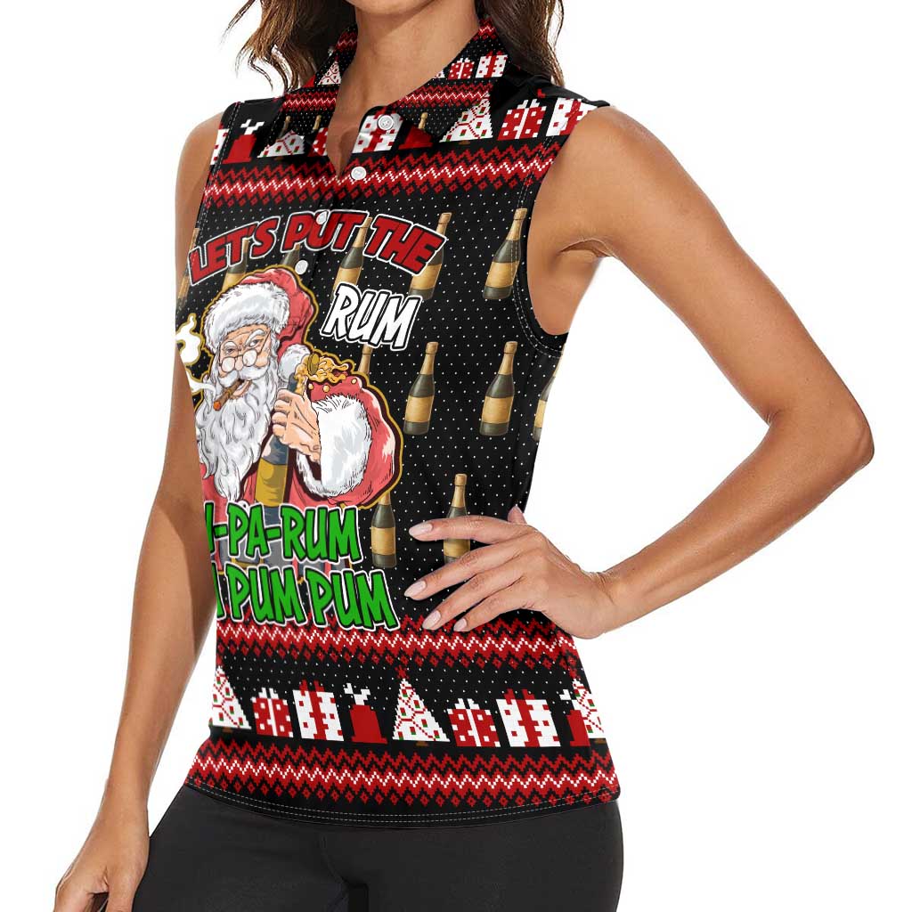 Santa Claus Christmas Women Sleeveless Polo Shirt Xmas Holiday Patterns - Wonder Print Shop