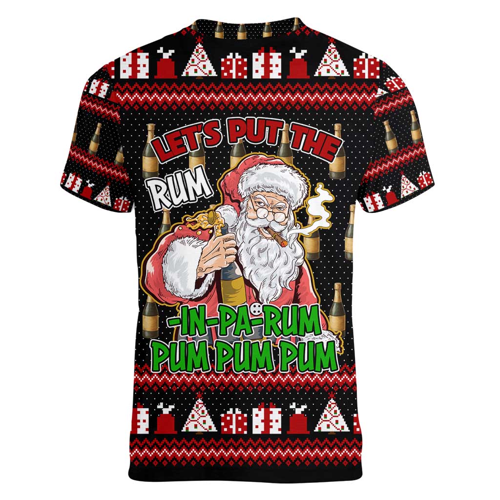 Santa Claus Christmas Women V-Neck T-Shirt Xmas Holiday Patterns - Wonder Print Shop