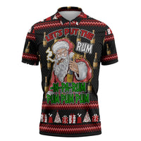 Santa Claus Christmas Zipper Polo Shirt Xmas Holiday Patterns - Wonder Print Shop