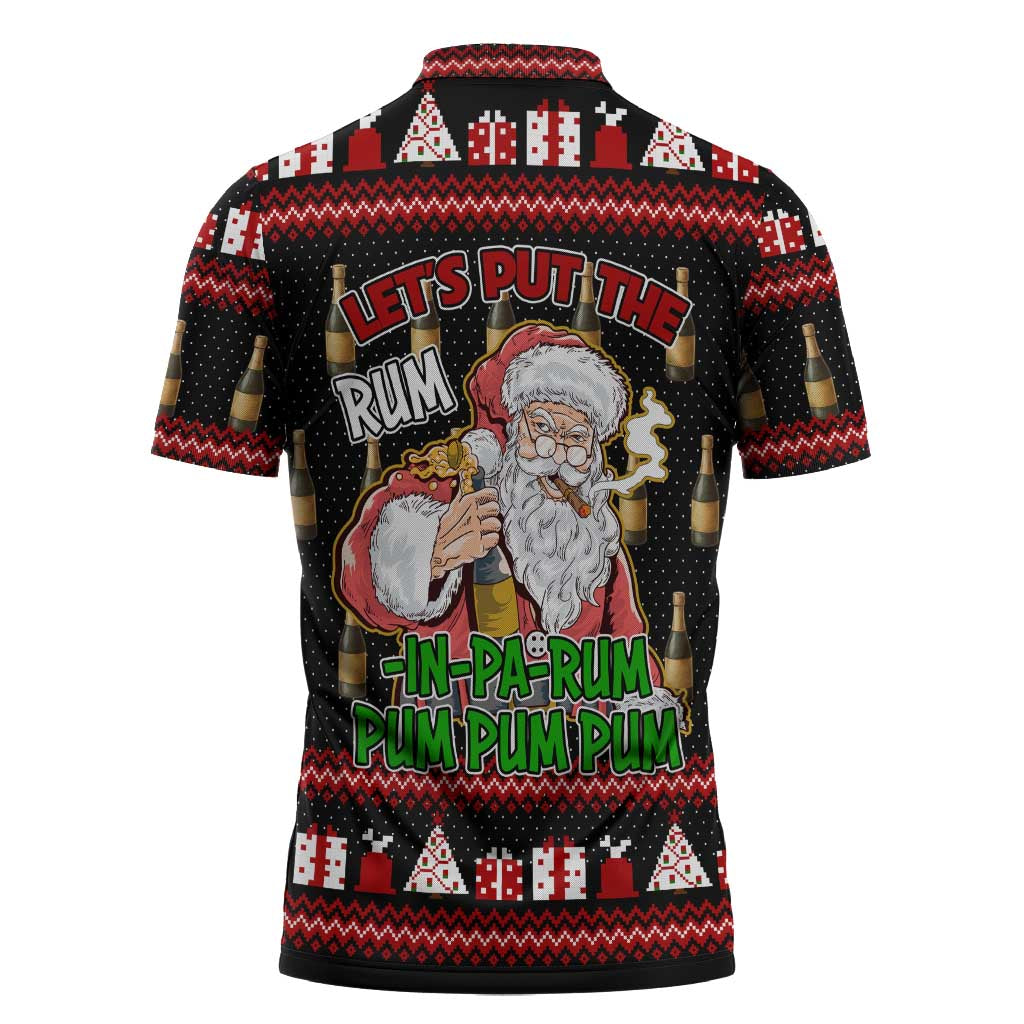 Santa Claus Christmas Zipper Polo Shirt Xmas Holiday Patterns - Wonder Print Shop