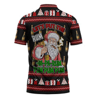 Santa Claus Christmas Zipper Polo Shirt Xmas Holiday Patterns - Wonder Print Shop