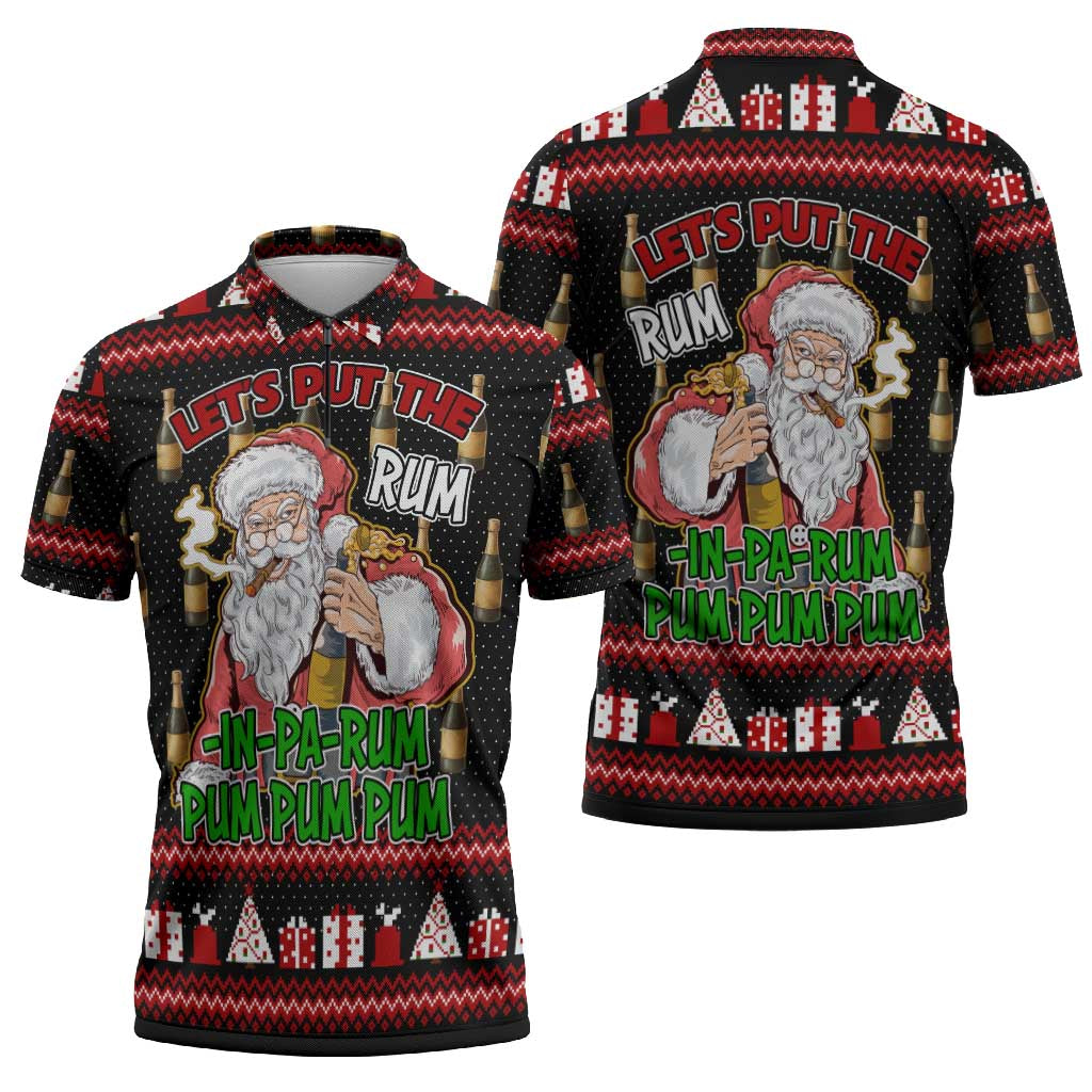 Santa Claus Christmas Zipper Polo Shirt Xmas Holiday Patterns - Wonder Print Shop
