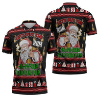 Santa Claus Christmas Zipper Polo Shirt Xmas Holiday Patterns - Wonder Print Shop