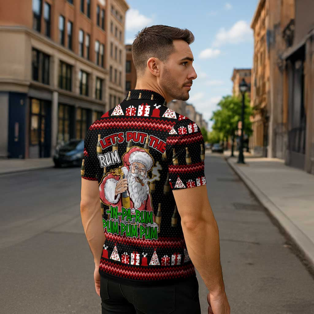 Santa Claus Christmas Zipper Polo Shirt Xmas Holiday Patterns - Wonder Print Shop