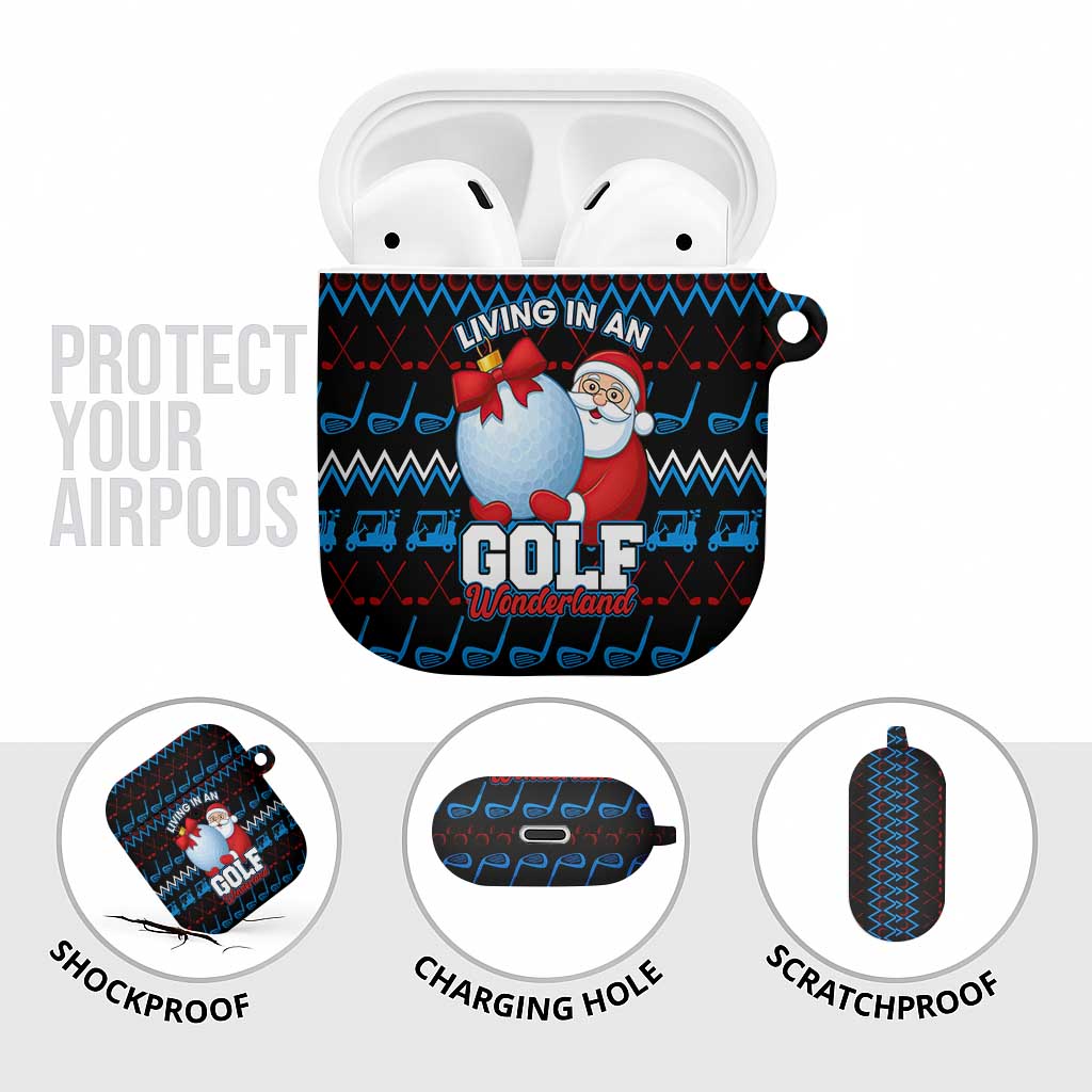 Santa Clause Golf Wonderland Christmas AirPods Case Xmas Holiday Patterns - Wonder Print Shop