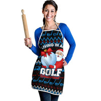 Santa Clause Golf Wonderland Christmas Apron Xmas Holiday Patterns - Wonder Print Shop