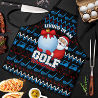 Santa Clause Golf Wonderland Christmas Apron Xmas Holiday Patterns - Wonder Print Shop