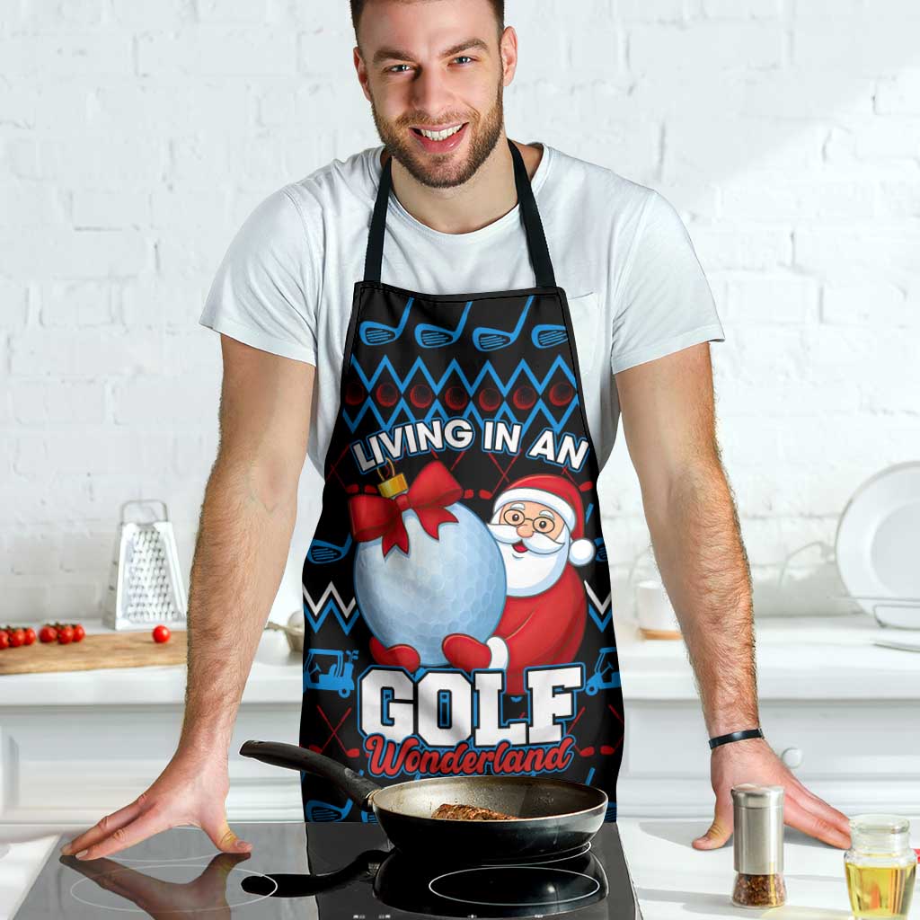 Santa Clause Golf Wonderland Christmas Apron Xmas Holiday Patterns - Wonder Print Shop