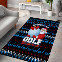 Santa Clause Golf Wonderland Christmas Area Rug Xmas Holiday Patterns - Wonder Print Shop