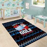 Santa Clause Golf Wonderland Christmas Area Rug Xmas Holiday Patterns - Wonder Print Shop