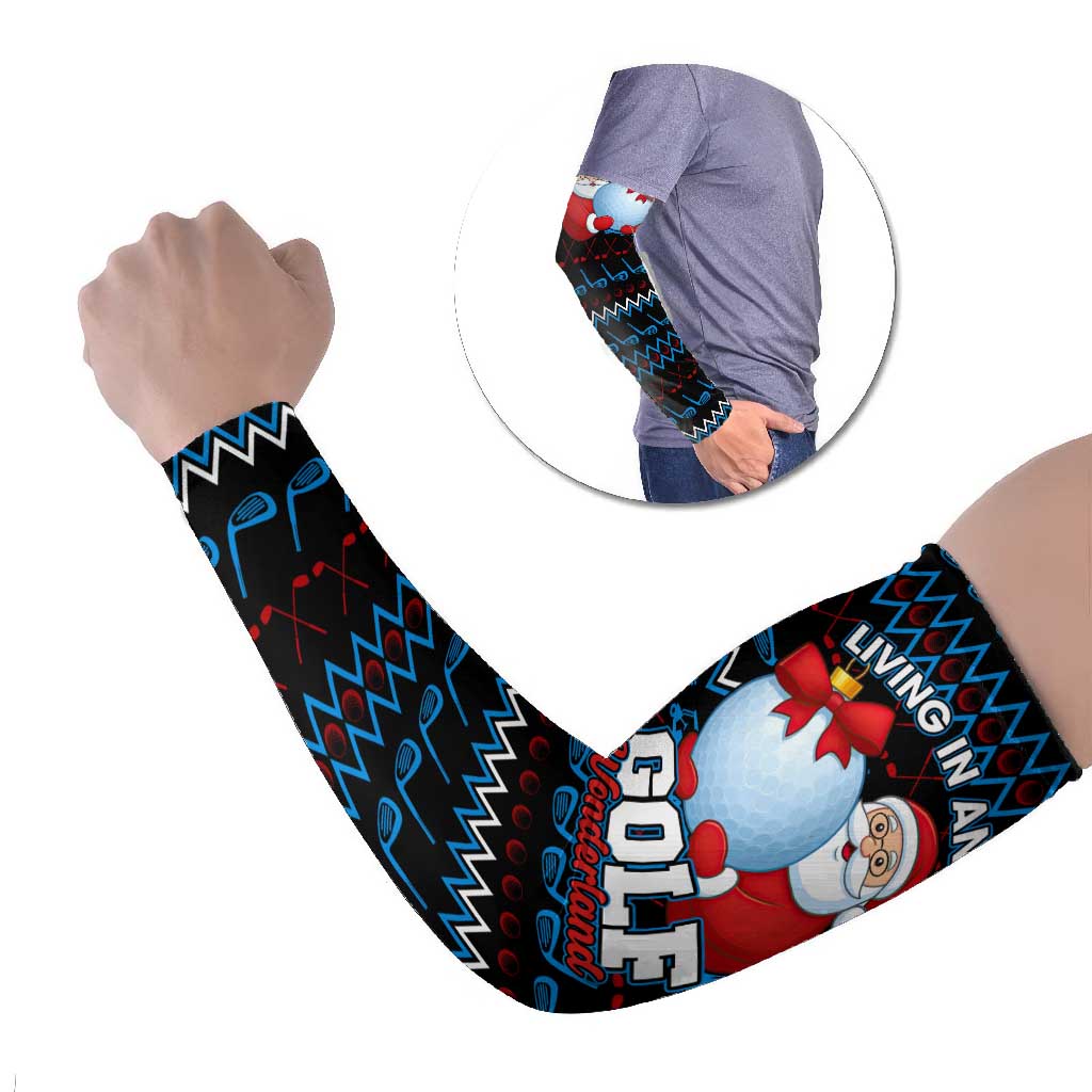 Santa Clause Golf Wonderland Christmas Arm Sleeves Xmas Holiday Patterns - Wonder Print Shop