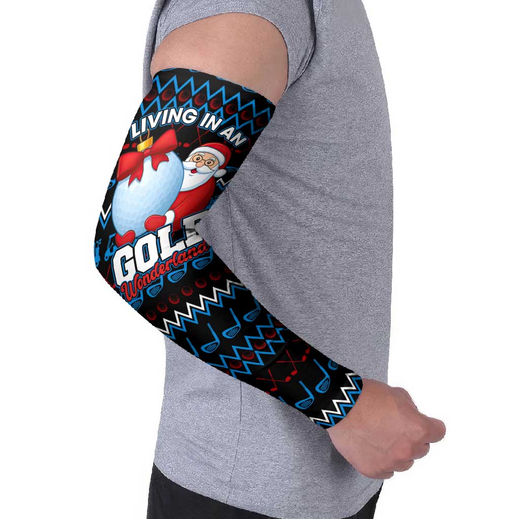 Santa Clause Golf Wonderland Christmas Arm Sleeves Xmas Holiday Patterns - Wonder Print Shop