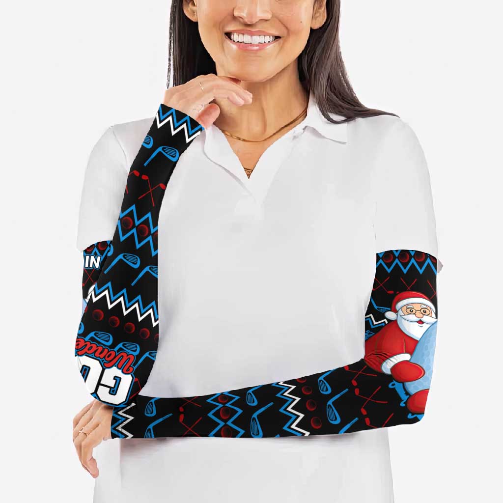 Santa Clause Golf Wonderland Christmas Arm Sleeves Xmas Holiday Patterns - Wonder Print Shop