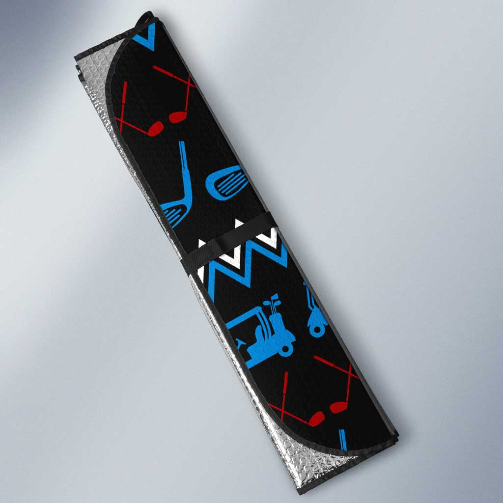 Santa Clause Golf Wonderland Christmas Auto Sun Shade Xmas Holiday Patterns - Wonder Print Shop