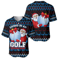 Santa Clause Golf Wonderland Christmas Baseball Jersey Xmas Holiday Patterns - Wonder Print Shop